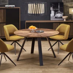 Garnero Arredamenti Tavolo rotondo 120x120cm moderno rovere noce nero Camomilla Hot