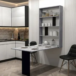 Garnero Arredamenti Tavolo 135x203cm a scomparsa moderno rettangolare cemento nero Hope Cemento - Nero Outlet