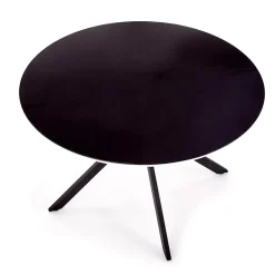 Garnero Arredamenti Tavolo 120x120cm da pranzo rotondo moderno vetro nero Anice Gihome® Sale