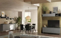 Garnero Arredamenti Tavolo 180x90cm grigio scuro gambe in metallo Jonson Ossido - Grigio Clearance