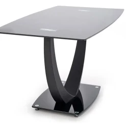 Garnero Arredamenti Tavolo 140x80cm in vetro moderno industrial nero Aidan Gihome® Sale