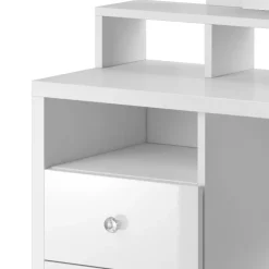 Garnero Arredamenti Toeletta da trucco con cassetti 120x40cm con specchio e led bianco Eloisa Discount