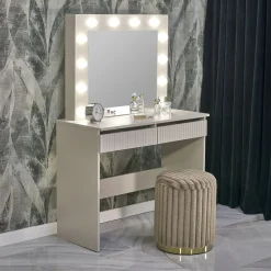 Garnero Arredamenti Toeletta da trucco con specchio 94x43cm con LED cashmere Bloom Beige Sale