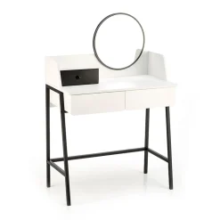 Garnero Arredamenti Toeletta da trucco con specchio 80x120cm bianco nero Miralda Sale