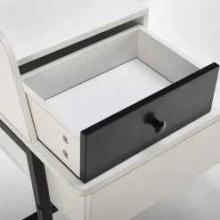 Garnero Arredamenti Toeletta da trucco con specchio 80x120cm bianco nero Miralda Sale