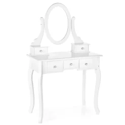 Garnero Arredamenti Toeletta da trucco 80x130h cm con specchio e sgabello bianco Lyra Outlet