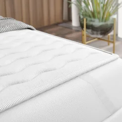 Garnero Arredamenti Topper singolo 90x200cm trapuntato imbottito con elastici bianco Corsica Discount
