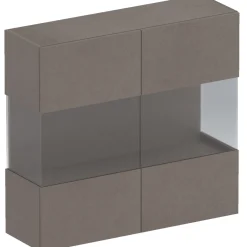 Garnero Arredamenti Vetrina sospesa 95x88h cm 2 ante scuro Sunset Marrone Outlet