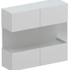 Garnero Arredamenti Vetrina sospesa 95x88h cm 2 ante Sunset Grigio chiaro Best