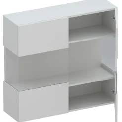 Garnero Arredamenti Vetrina sospesa 95x88h cm 2 ante Sunset Grigio chiaro Best