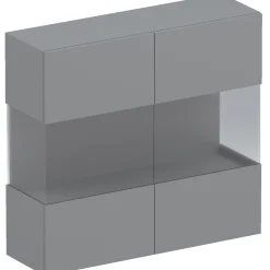 Garnero Arredamenti Vetrina sospesa 95x88h cm 2 ante Sunset Grigio scuro Online
