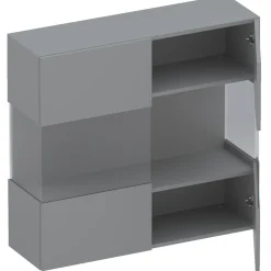Garnero Arredamenti Vetrina sospesa 95x88h cm 2 ante Sunset Grigio scuro Online