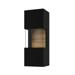 Garnero Arredamenti Vetrina sospesa 36x95h cm da parete nero rovere Fusion Nero Opaco Outlet