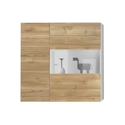 Garnero Arredamenti Vetrina 95x92h cm 2 ante moderna noce stelvio Infinity Best