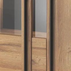 Garnero Arredamenti Vetrinetta bassa 90x136h cm 2 ante soggiorno rovere Maiorca Clearance