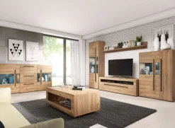 Garnero Arredamenti Vetrinetta bassa 90x136h cm 2 ante soggiorno rovere Maiorca Clearance