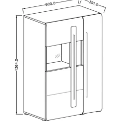 Garnero Arredamenti Vetrinetta bassa 90x136h cm 2 ante soggiorno rovere Maiorca Clearance