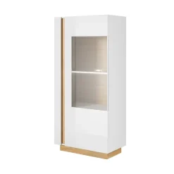 Garnero Arredamenti Vetrinetta 72x154h cm 1 anta bianco rovere Noa Gihome® Discount