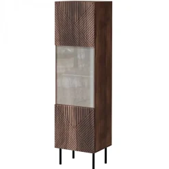 Garnero Arredamenti Vetrinetta 51x187h cm 1 anta noce scuro con frontali serigrafati Savanna Sale
