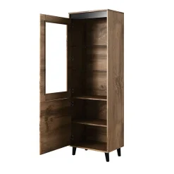 Garnero Arredamenti Vetrinetta 60x183h cm 1 anta rovere antracite Salisburgo Outlet