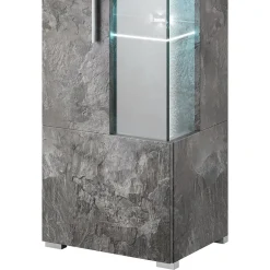 Garnero Arredamenti Vetrinetta 45x160h cm 1 anta sinistra moderna Frisk Ossido Best