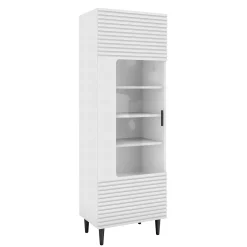 Garnero Arredamenti Vetrinetta 60x180h cm 1 anta soggiorno moderna bianco Flippo Bianco Opaco Sale