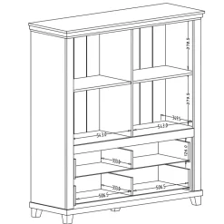 Garnero Arredamenti Vetrinetta 126x138h cm 2 ante 2 cassetti quercia Texel Verde Clearance