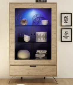 Garnero Arredamenti Vetrinetta 106x177h cm 2 ante 1 cassetto sherwood oak Juvena Hot