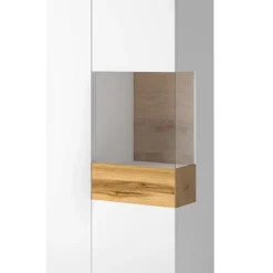 Garnero Arredamenti Vetrinetta 80x207h cm 2 ante destra bianco lucido rovere Bahama Bianco Lucido - Rovere Rustico New