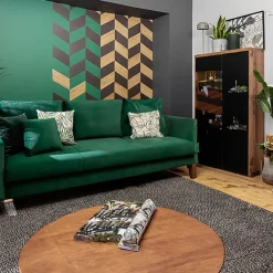 Garnero Arredamenti Vetrinetta 157x94h cm 2 ante rovere scuro nero opaco Elin Hot