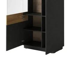 Garnero Arredamenti Vetrinetta 80x207h cm 2 ante sinistra moderna antracite rovere Bahama Antracite - Rovere Rustico Outlet