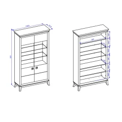 Garnero Arredamenti Vetrinetta 116x207h cm 2 ante soggiorno antracite lucido rovere scuro Umag Antracite - Wengè Clearance