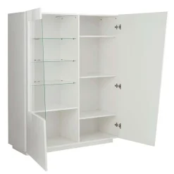 Garnero Arredamenti Vetrinetta 120x146h cm 2 ante soggiorno Candia Gihome® Bianco Lucido Clearance