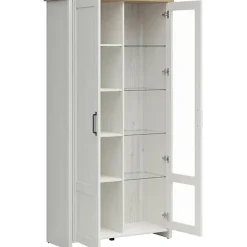 Garnero Arredamenti Vetrinetta 102x201h cm 2 ante soggiorno bianco frassinato rovere Lars Sale