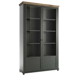 Garnero Arredamenti Vetrinetta 126x200h cm soggiorno moderna quercia Texel Verde Discount
